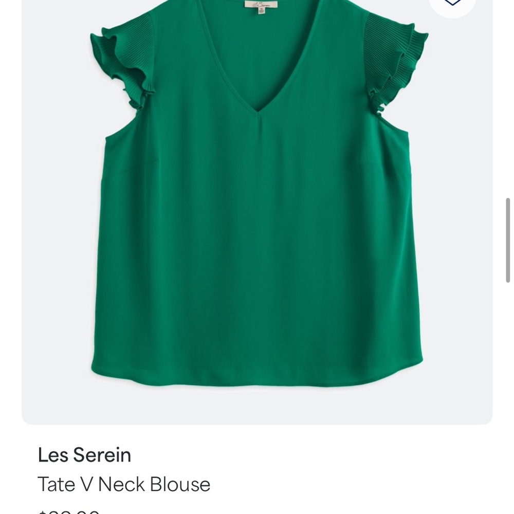 Green V Neck Blouse